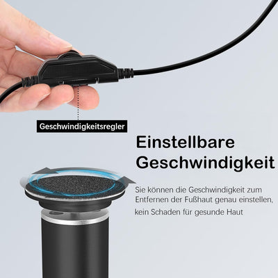 Hornhautentferner Elektrisch, Hornhaut Fuss Entfernen Einstellbare Geschwindigkeit, Elektronisch Hor