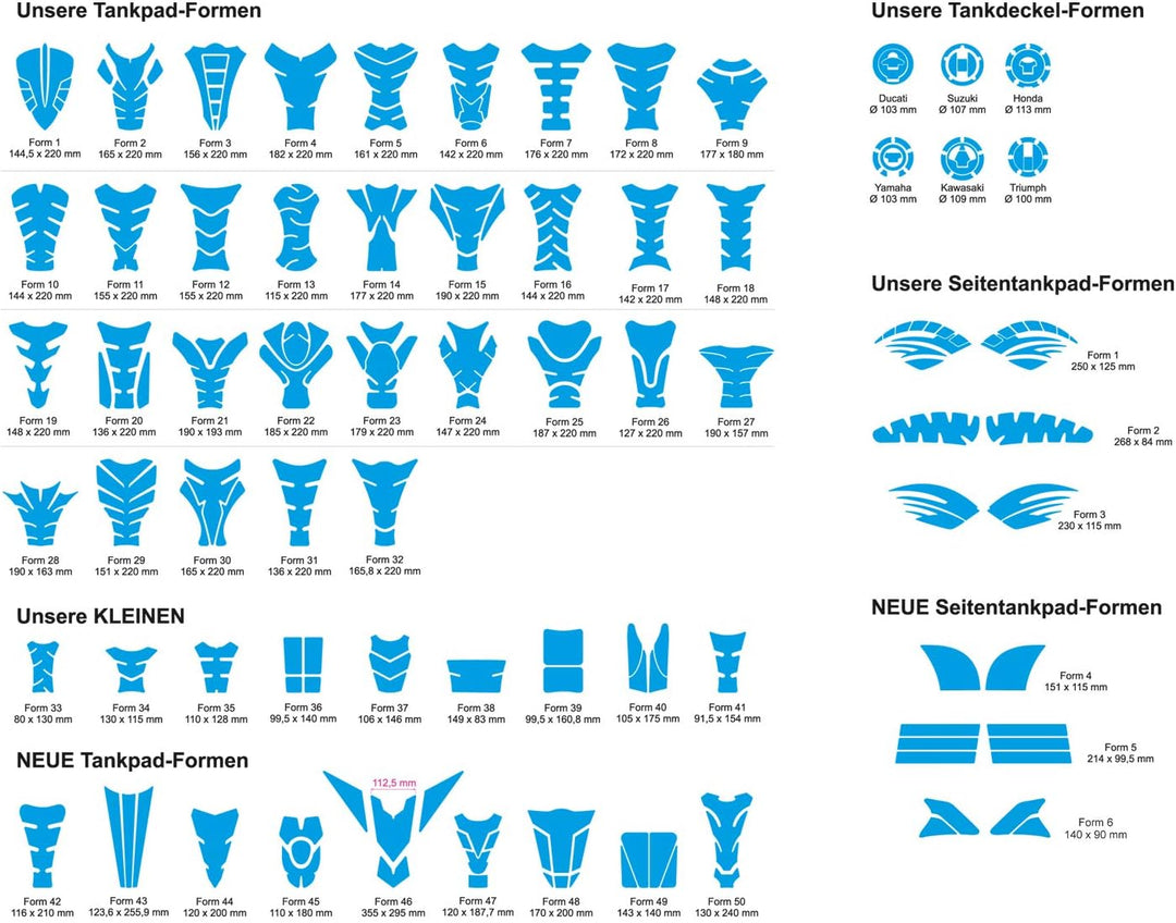 BIKE-label Seitentank Tankpad Carbon Stripes Rot kompatibel für Kawasaki 800143