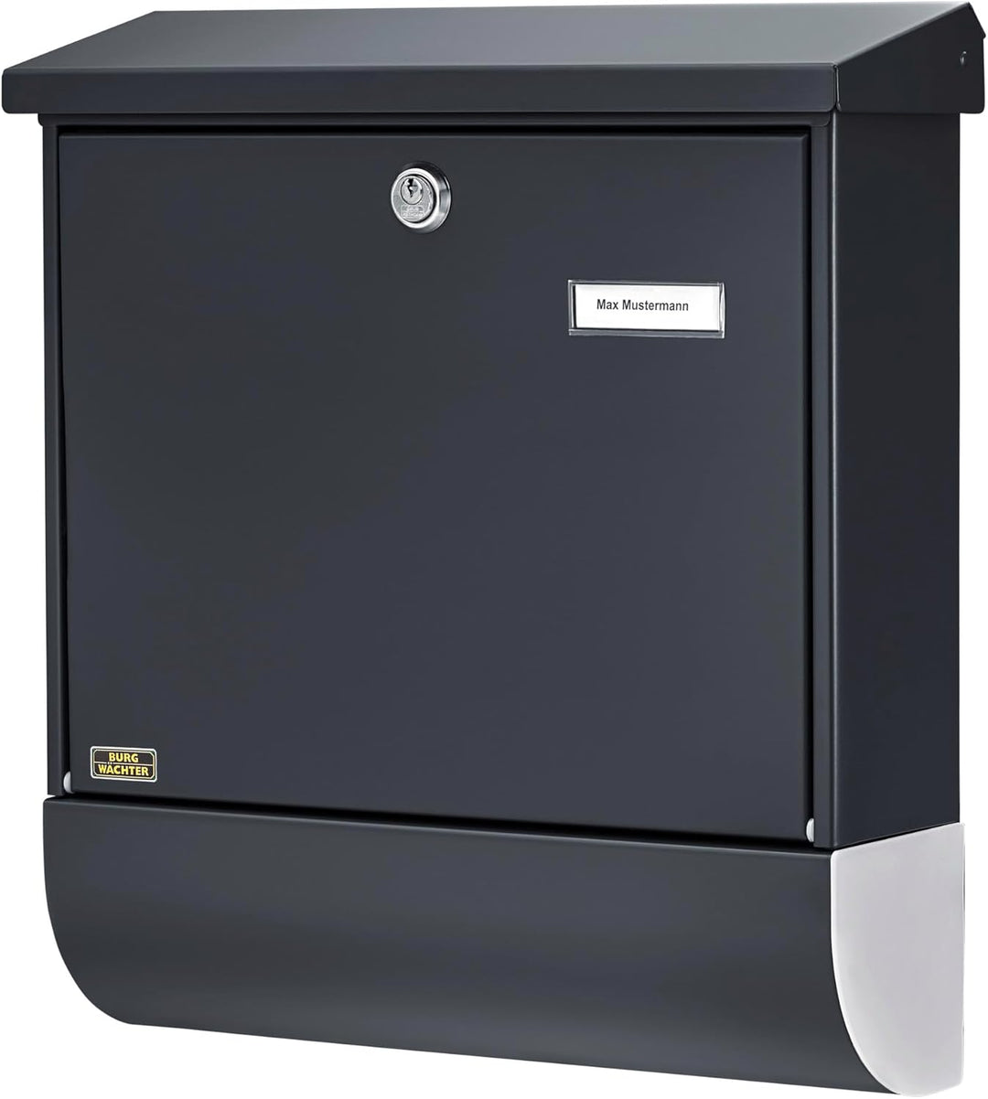 Burg Wächter Briefkasten mit Zeitungsfach und Namensschild, Verzinkter Stahl, Einwurf-Format DIN C4,