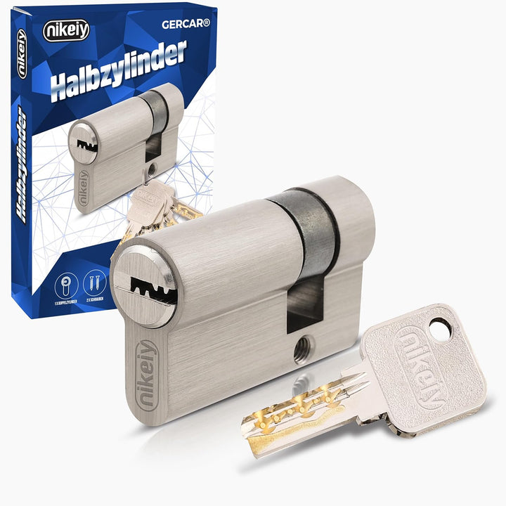GERCAR Pro Gleichschliessend 1x Halbzylinder 30/10 Set 1x Garagentor Profil-Halbzylinder inkl. 5 Sch