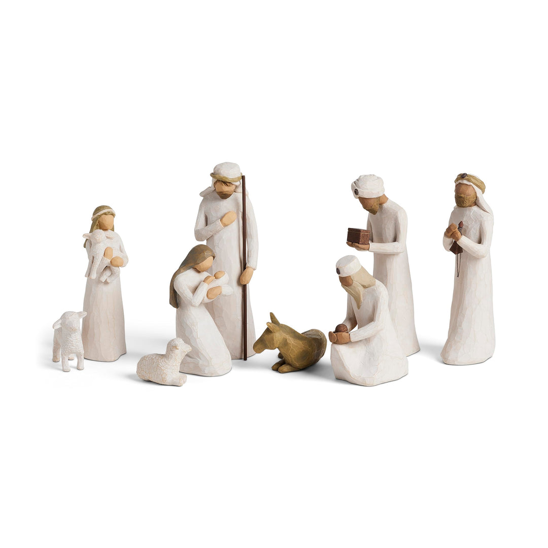 Willow Tree Nativity Accessory Figures with The Three Wisemen Plus Shepherd and Stable Animals 7-Pie