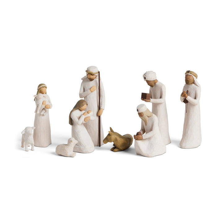 Willow Tree Nativity Accessory Figures with The Three Wisemen Plus Shepherd and Stable Animals 7-Pie