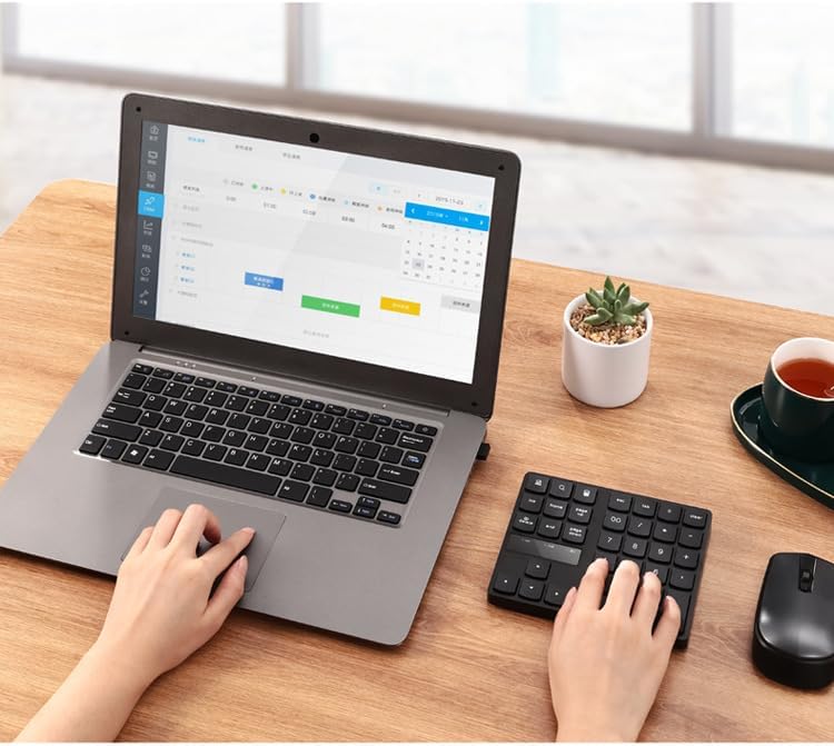 Kabelloser Nummernblock mit 35 Tasten, wiederaufladbare Mini-Tastatur für Laptop, Desktop-PC
