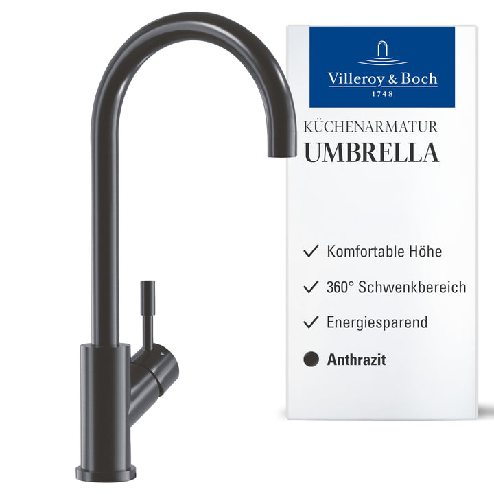 Villeroy & Boch Umbrella | Hochdruck | Einhand-Küchenarmatur |Anthracite | 92530005 Anthracite Hochd