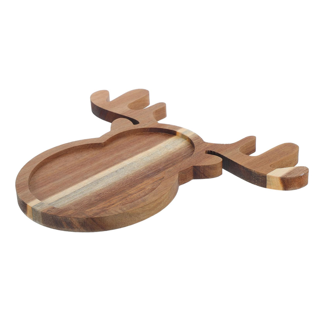 Cabilock Holz Servierplatte Mit Hirschmotiv Speiseteller Aus Holz Weihnachtsbonbonschale Serviertabl