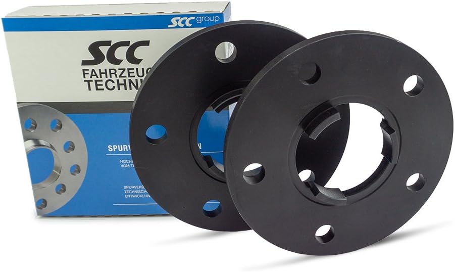 SCC Spurverbreiterung 12424W - schwarz eloxiert - LK: 130/5 NLB: 71,6 - 10mm - 2 Stück 10mm schwarz,