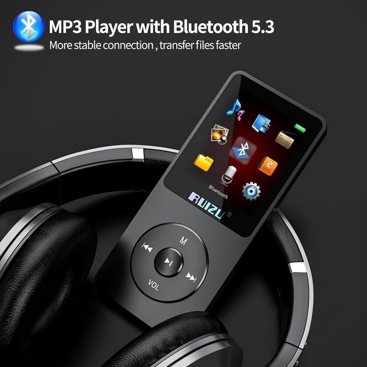32GB MP3 Player mit Bluetooth 5.3, Ultraleicht (30 Gramm), bis zu 80 Stunden Akkulaufzeit, 1.8-Zoll-