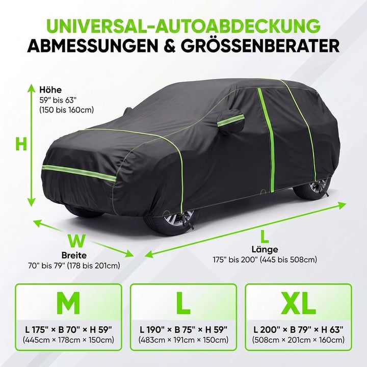 Size XL Car Tarpaulin Tarpaulin for Winter Outdoor &amp; Indoor - Waterproof Car Garage PEVA Zip and Ref