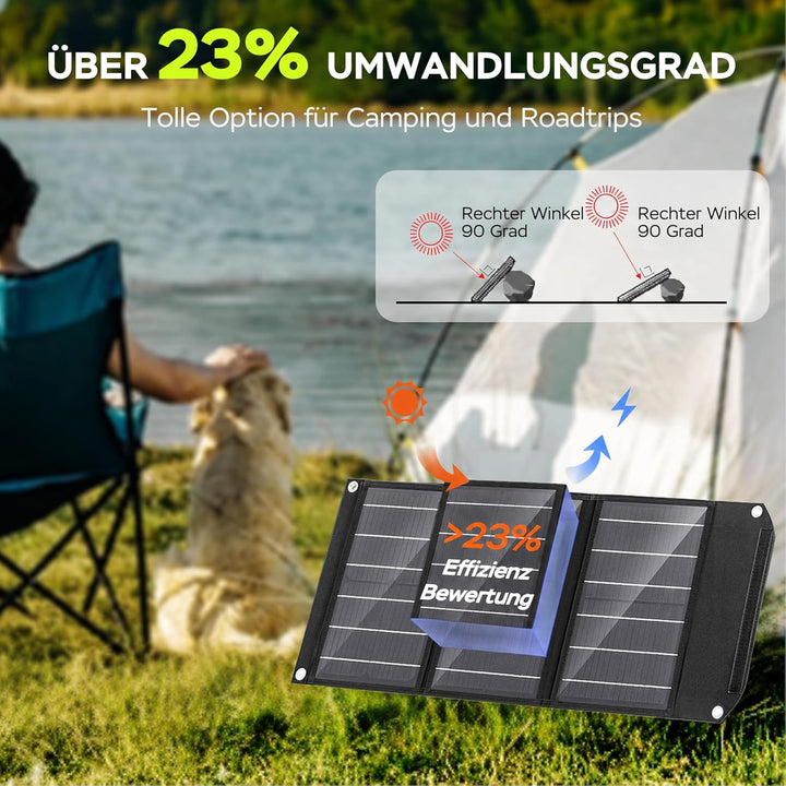 MARBERO 30W Solarladegerät faltbares Solarl Ladegerät für tragbare Kraftwerksgeneratoren Solarmodul