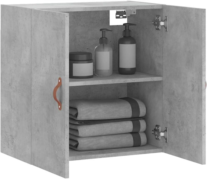 prissent Wandschrank Betongrau 60x31x60 cm Holzwerkstoff Schrank Wandmontage Wohnzimmer Schlafzimmer