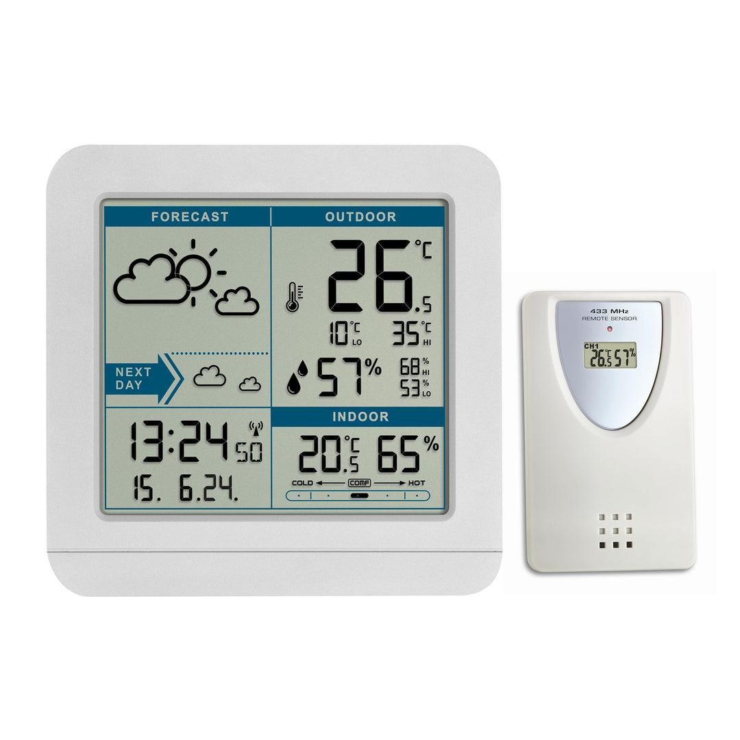 TFA Dostmann SKY Funk-Wetterstation, 35.1152.02,Wetterstation Funk mit Aussensensor, Wettervorhersag