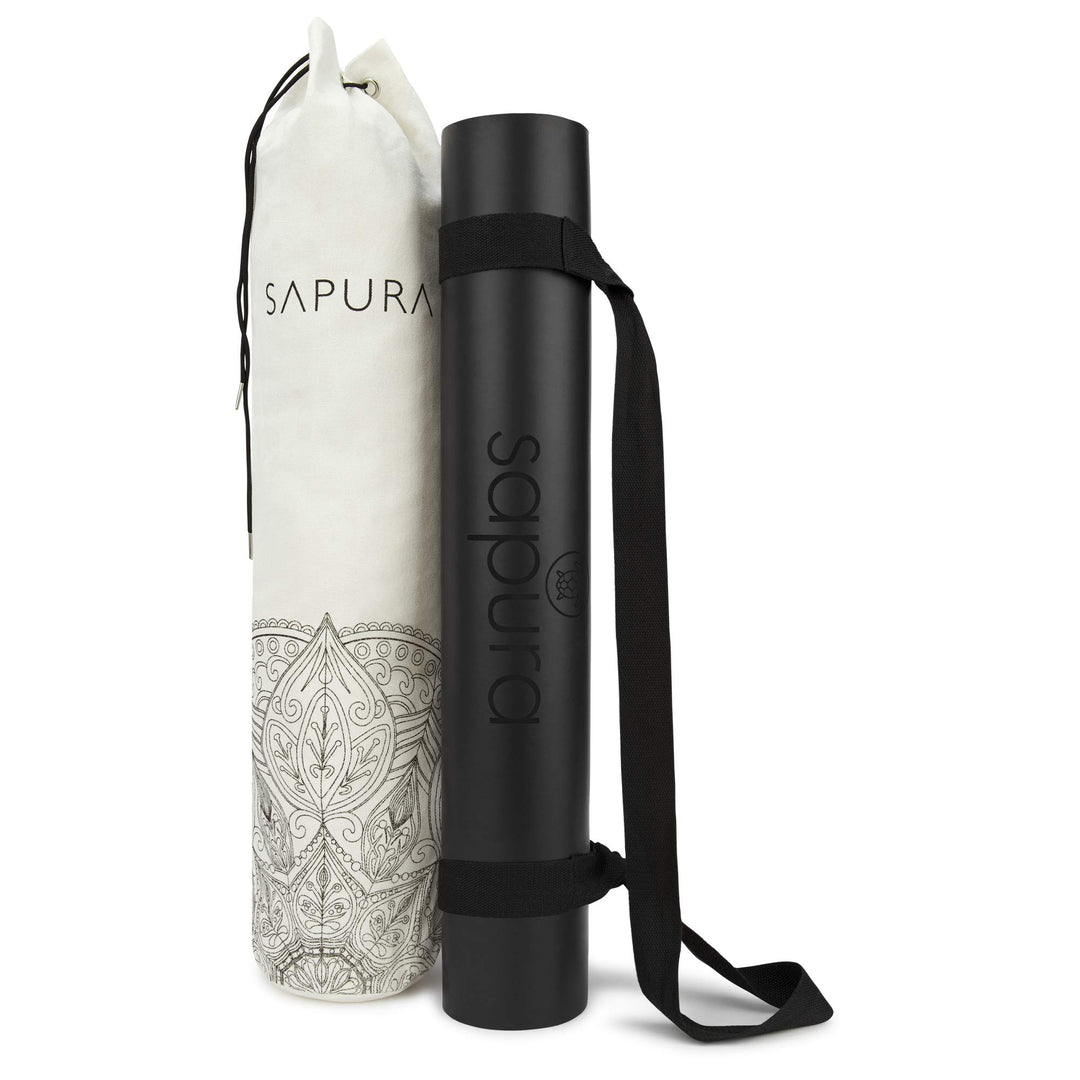 sapura health Yogamatte 2 m, Naturkautschuk, extra lang, 2 Meter, Naturkautschuk schwarz