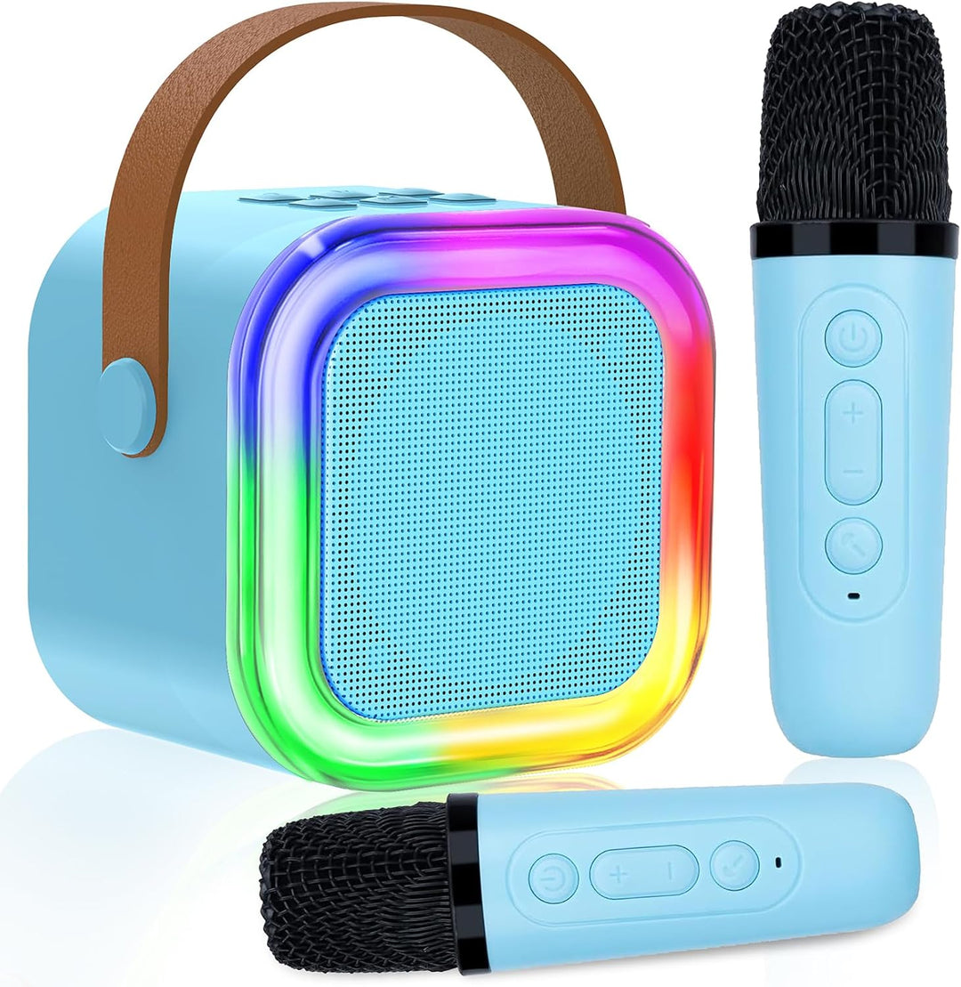 Karaoke Maschine Kinder mit 1 Mikrofon, Drahtloses Karaoke Mikrofon mit LED Tragbare Bluetooth Lauts