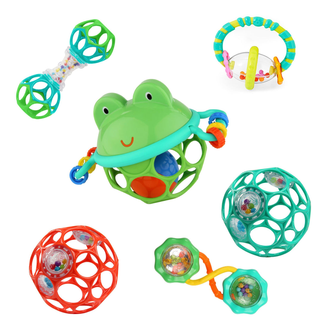 Bright Starts, Little Shakers 6 Stück Geschenk-Set - BPA-freie, leicht zu greifende Baby-Rasseln und