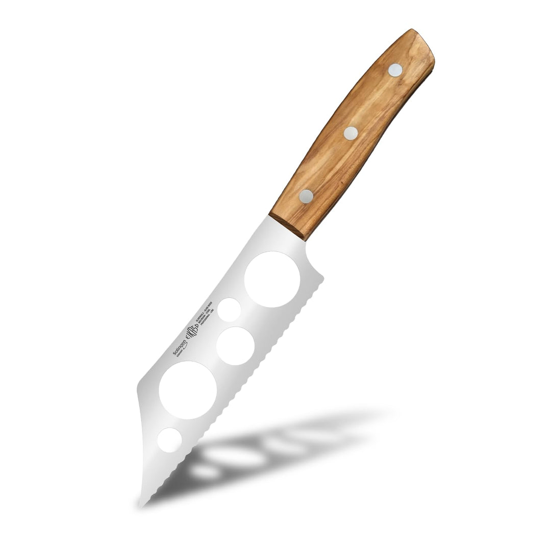 EIKASO Solingen Germany Käsemesser mit Wellenschliff - 14cm Klinge aus Molybdänstahl 1.4116 Weichkäs