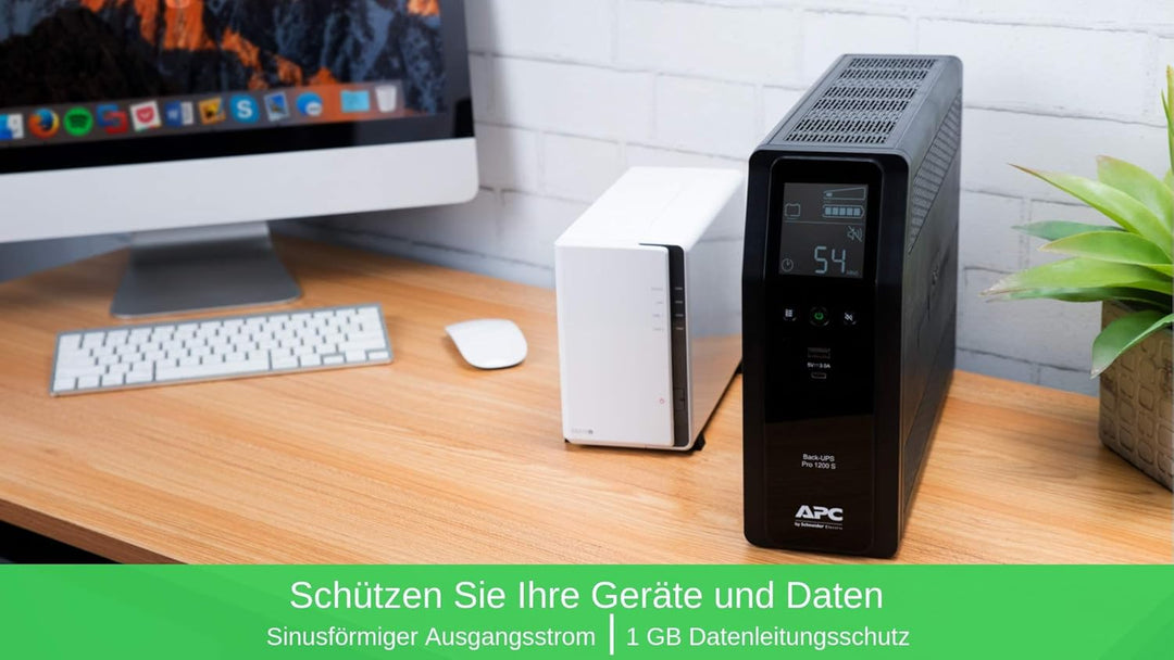 APC by Schneider Electric Back UPS PRO - BR1200SI - USV 1200VA (8 IEC Ausgänge, Multifunktionsdispla