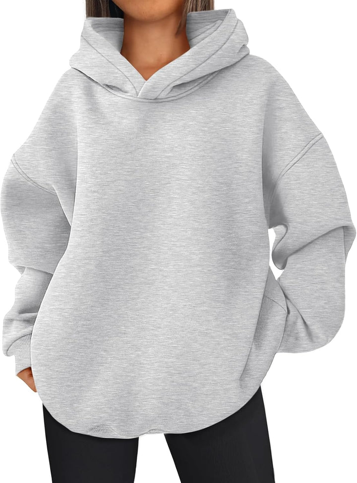 EFAN Damen-Kapuzenpullover, übergross, Fleece, Kapuzenpullover, Tops, Pullover, lässig, bequem, Herb