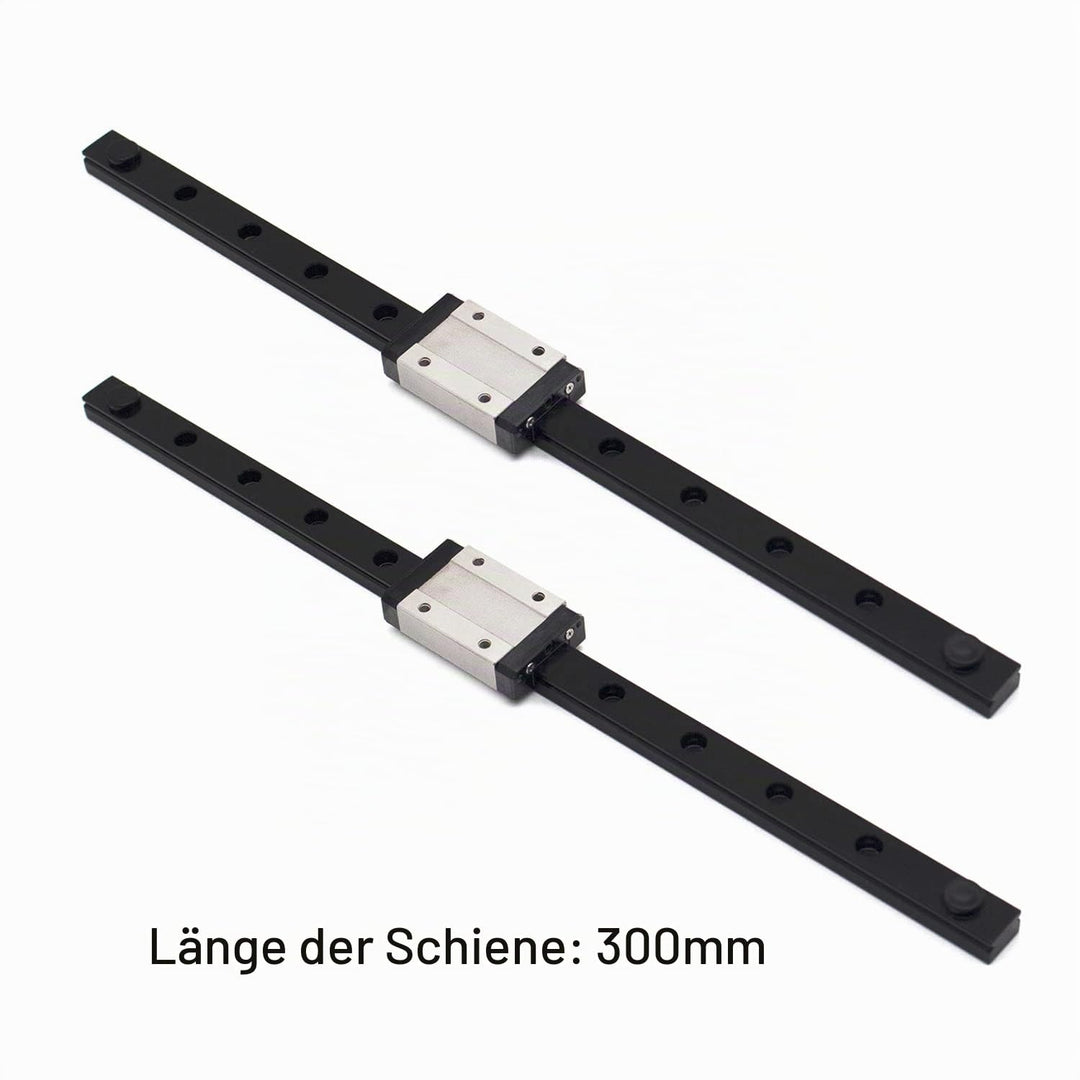 IMETRX 2 Stück 300 mm Linearschienenführung, schwarz, Lagerstahl, Gleitführung mit MGN12 Gleitblöcke