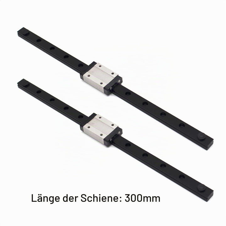 IMETRX 2 Stück 300 mm Linearschienenführung, schwarz, Lagerstahl, Gleitführung mit MGN12 Gleitblöcke
