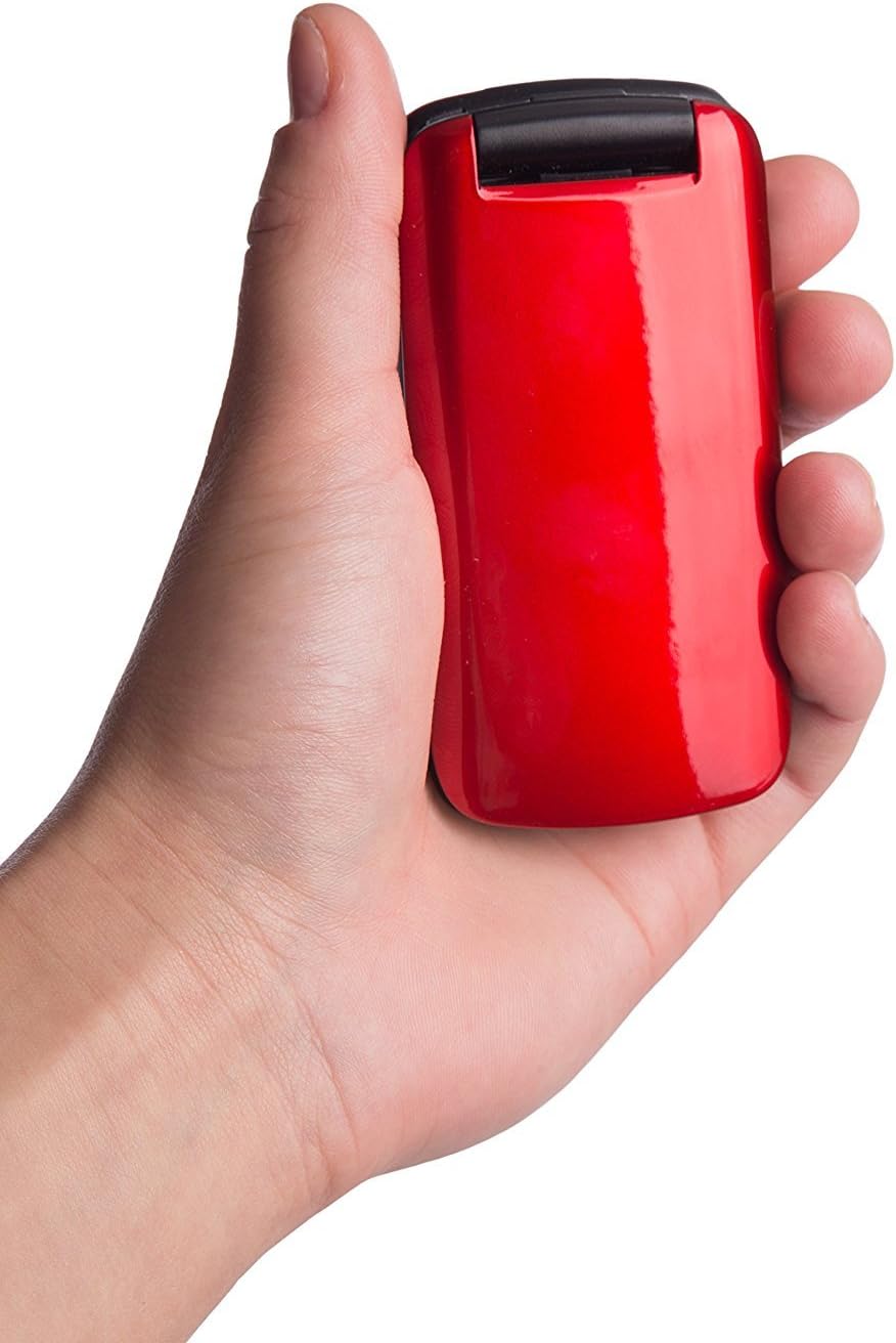 TTfone Star Simple Einfach zu Benutzendes Sim-Freies Klapptelefon mit grossen Tasten (Rot), Rot