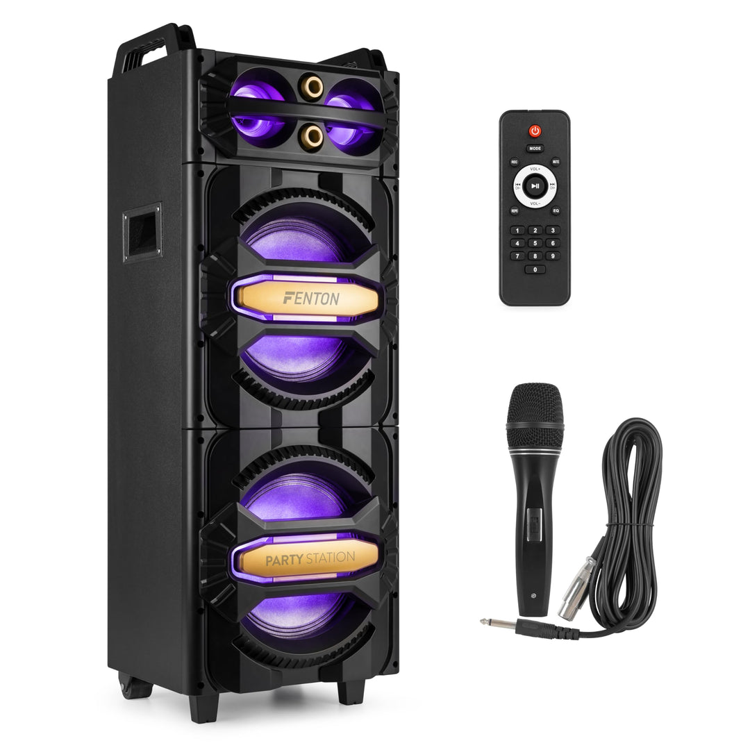 Fenton LIVE2102 - Partybox Bluetooth, Karaoke Maschine, Musikbox Bluetooth Gross, Karaoke Anlage mit