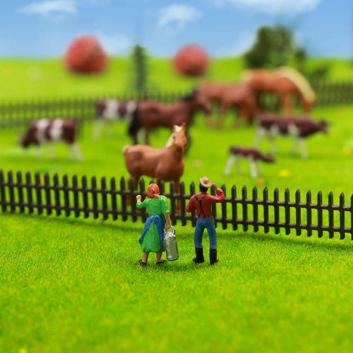 Evemodel 36Stk. Verschiede Rinder Kühe Pferde Figuren Bunt Tierfiguren Spur H0 1:87 Bauernhof Dekor