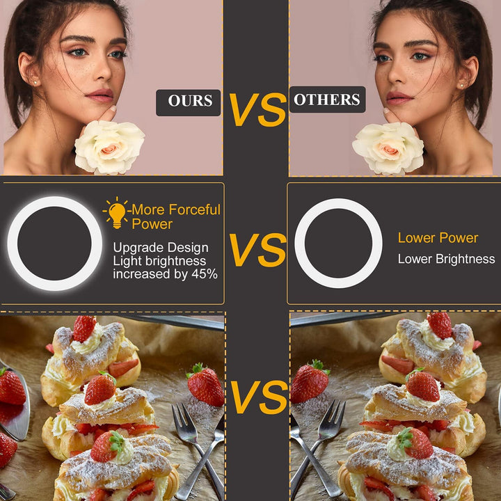 UPhitnis Ringlicht mit Stativ, 10 Zoll Ringlicht mit 63 Zoll Stativ Selfie Ringleuchte mit 3 Farbe u