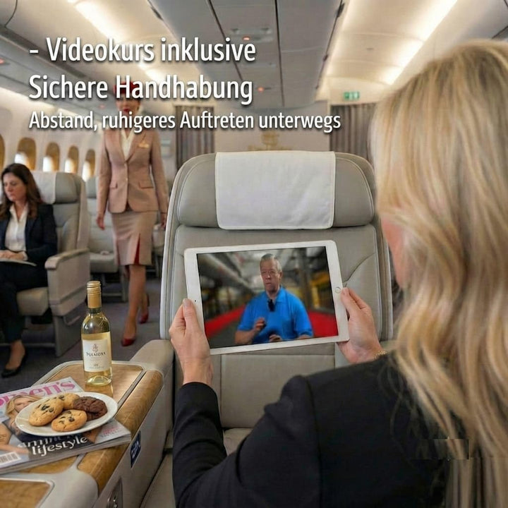 Sicherheitsschirm | Verteidigungsregenschirm + Videokurs | XXL Golf Regenschirm 103cm Lang | Regensc