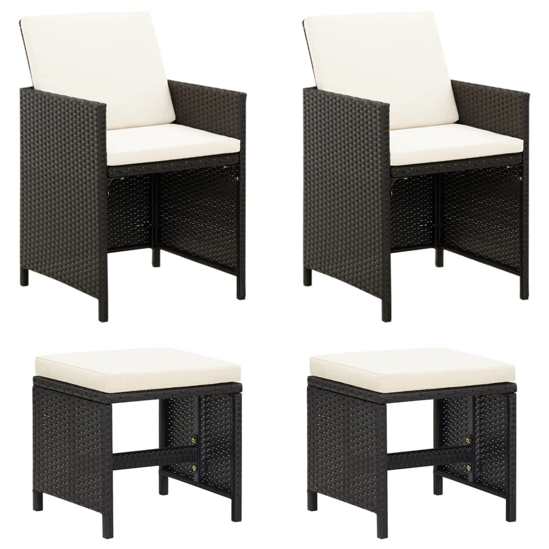 Tidyard Gartenstuhl Hocker Set 4-TLG. Sitzhocker Fusshocker Gartenhocker Gartensessel Essstuhl Stuhl