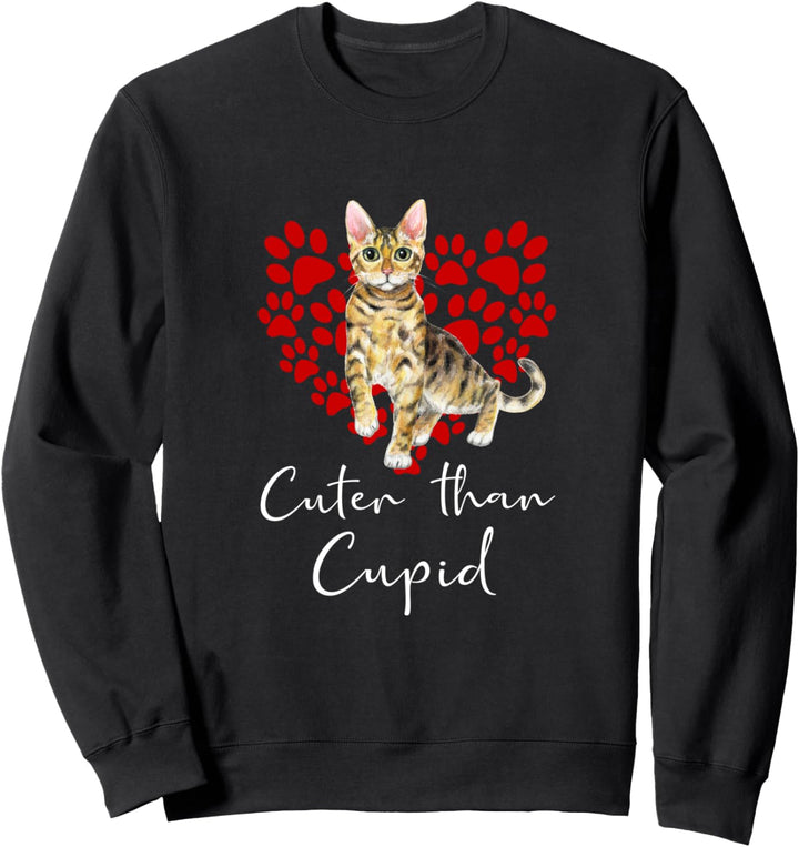 BENGALKATZE Cuter Than Cupid Katze Valentinstag Sweatshirt