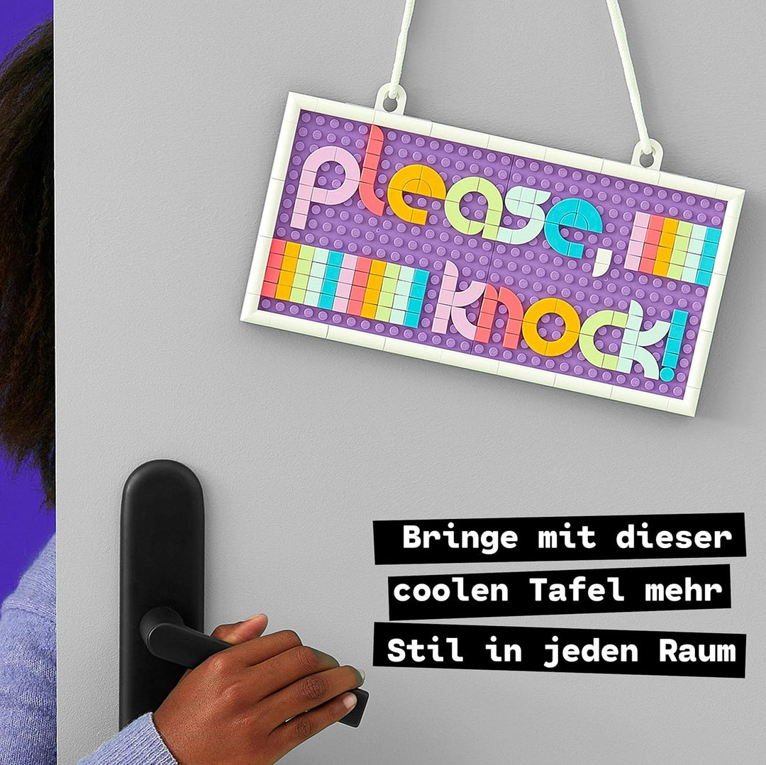 LEGO 41951 DOTS Message Board, DIY Kinderzimmer-Deko, Mosaik Bastelset für Spielzeug Türschild und L