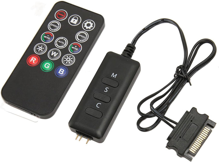 ASHATA DS ARGB PC-Lüfter-Controller-Kit, ARGB-Wireless-Controller, 5V 3PIN SATA-Netzteil, Einstellba