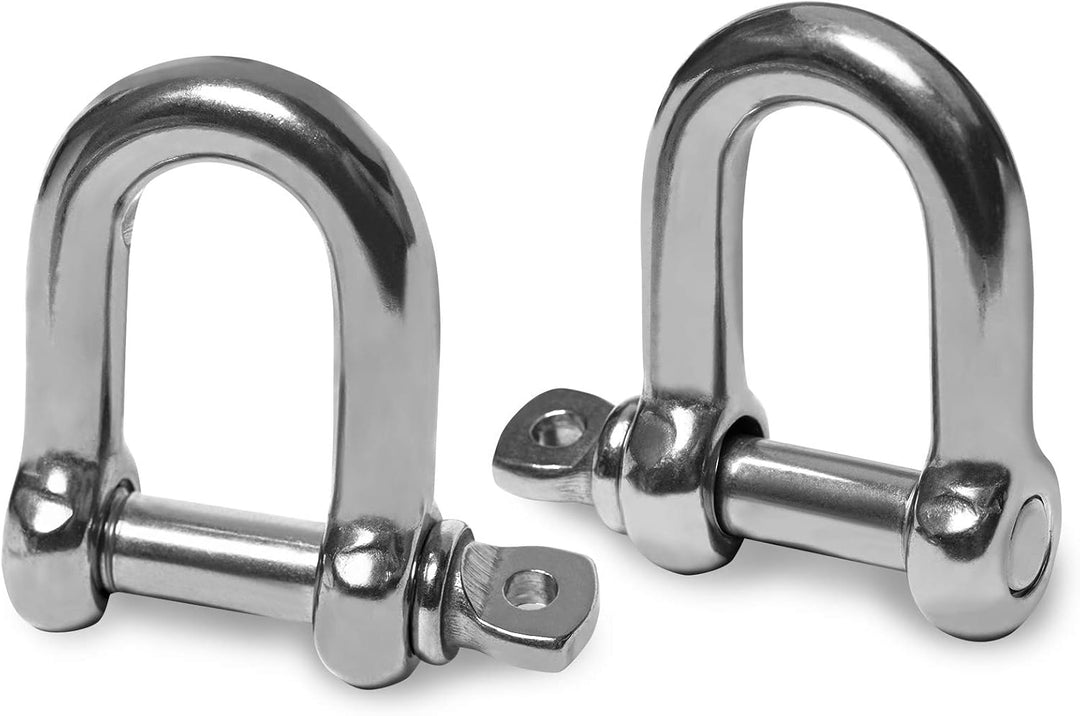 HEAVYTOOL Schäkel gerade Kurze Form Edelstahl 4mm bis 25mm (Grösse und Menge wählbar) V4A AISI 316 R