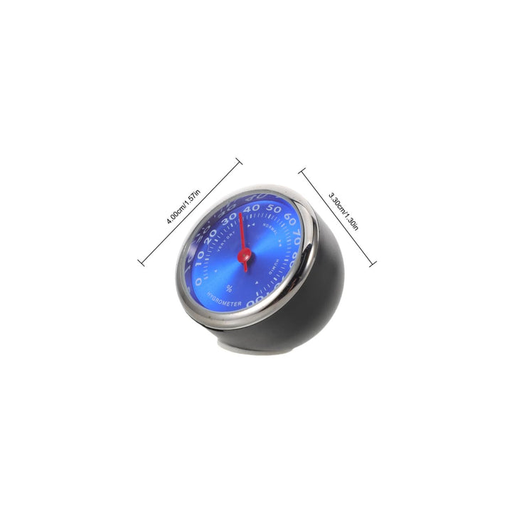 Alipis Mechanisches Temperatur und Feuchtigkeitsmessgerät für Armaturenbrett Blau mit Glas und Legie