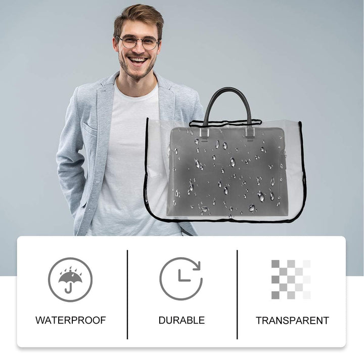 Lurrose 1 x PVC-Regenschutz für die Handtasche im Freien (Transparent, Grifföffnung 32 cm)