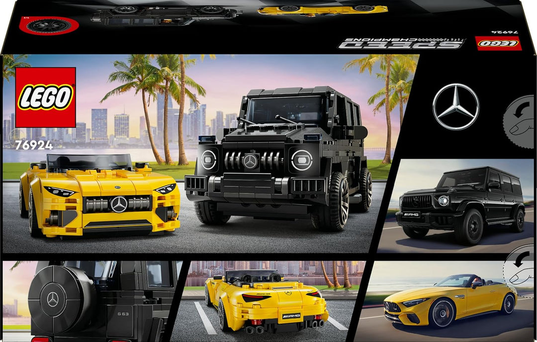 LEGO Speed Champions Mercedes-AMG G 63 &amp; Mercedes-AMG SL 63, Bauset mit 2 Spielzeug Autos und 2 Fahr