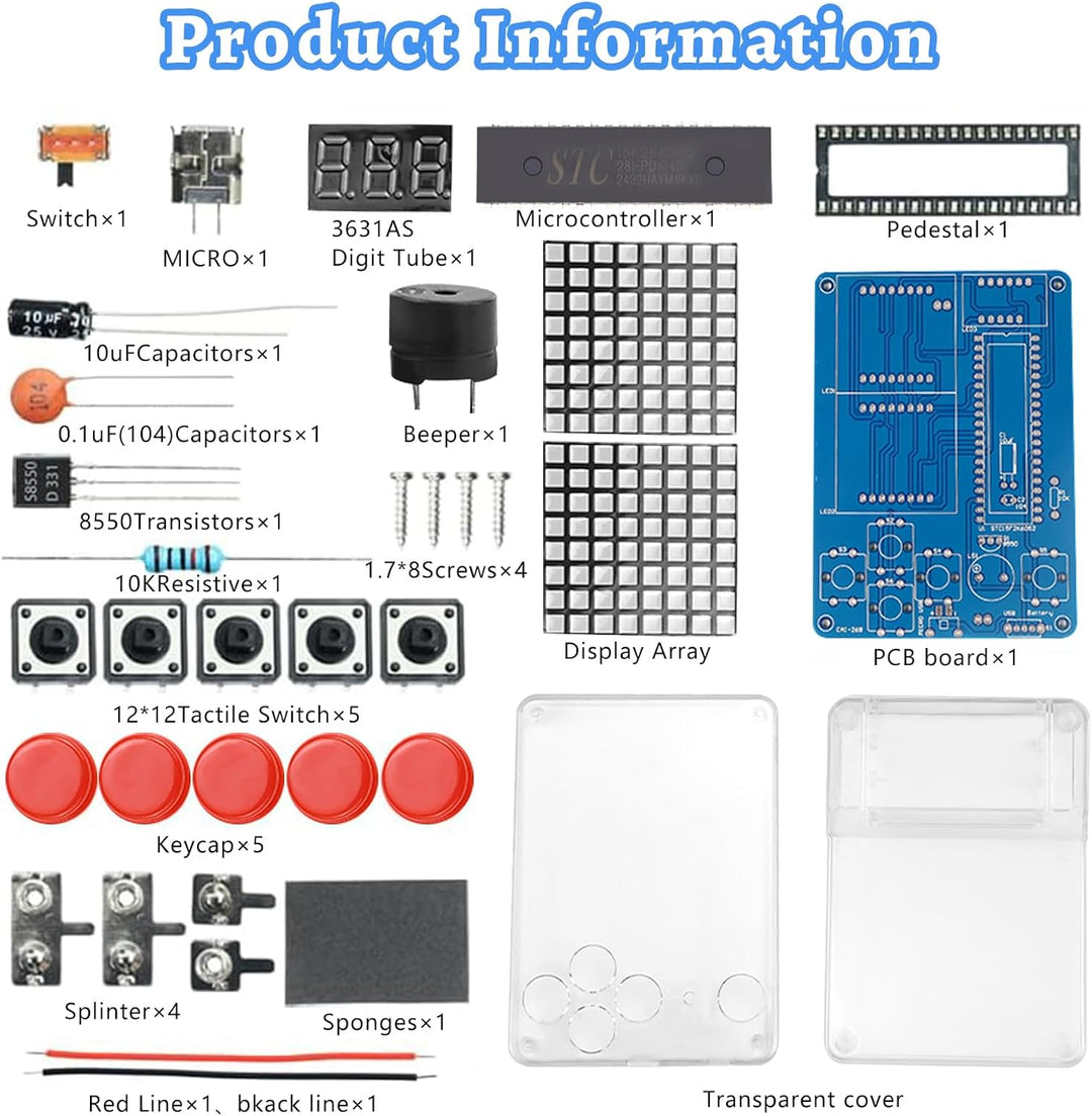 DIY Spielekonsole Löt Bausatz Elektronik Baukasten DIY Games Console Handheld Kit Lötübungsset für S