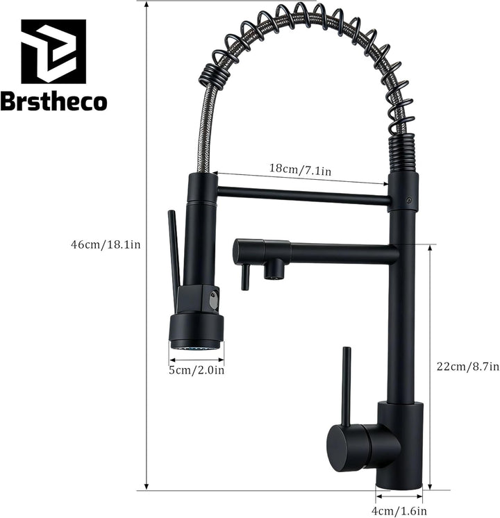 Edelstahl Wasserhahn KüChe,Hochdruck Mischbatterie KüChe mit ausziehbarer Brause,SpüLtischarmatur Zw