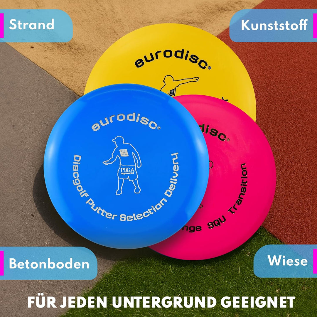 Eurodisc Disc Golf Frisbee Einsteiger Starter Set besonders hochwertig haltbar Selection Putter Midr