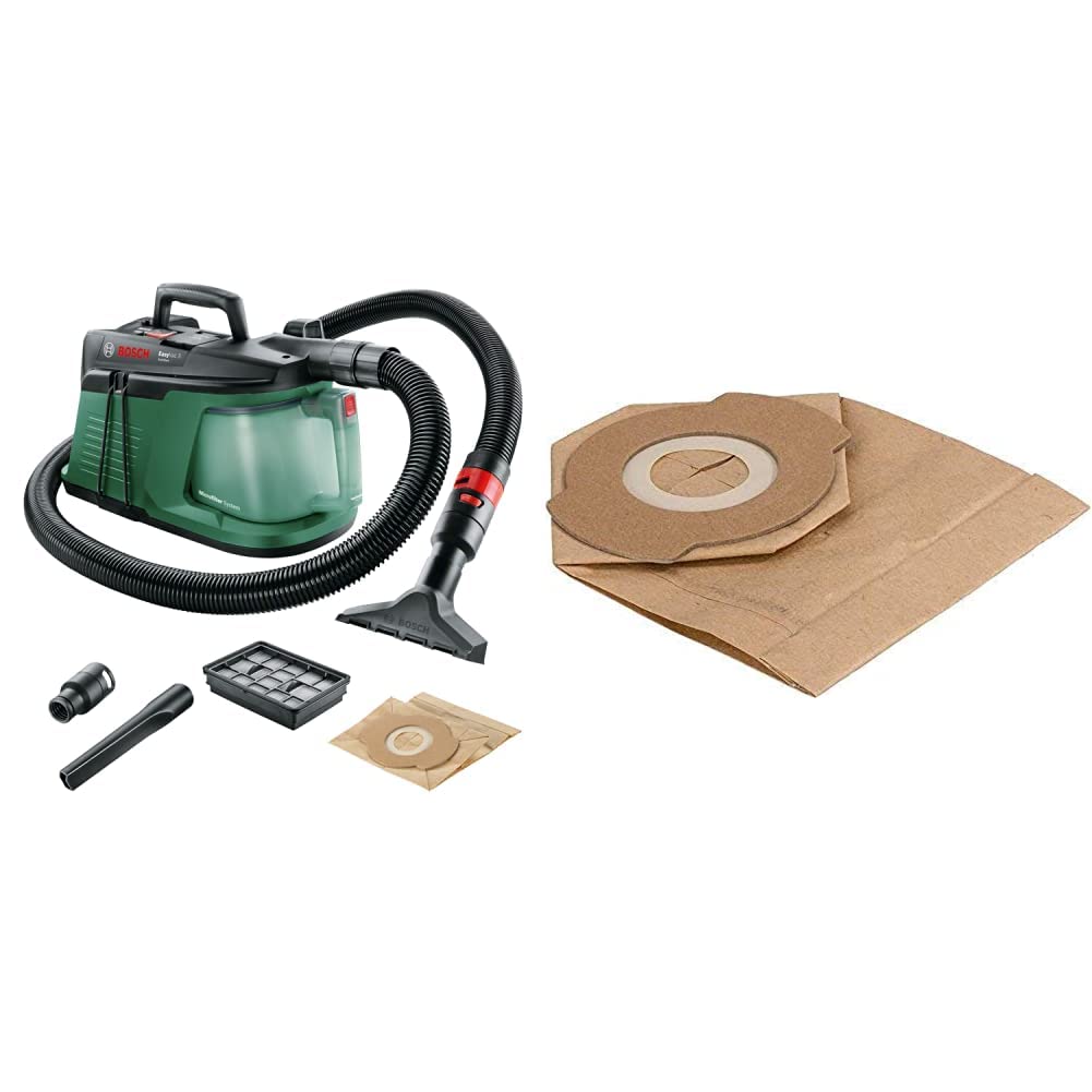Bosch Handstaubsauger EasyVac 3 (700 Watt, 3 L Staubbehälterkapazität, im Karton) + Bosch 5x Papierf