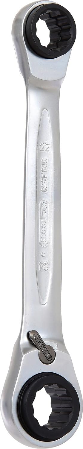 KS Tools 503.4553 4 in 1 GEARplus umschaltbar Doppel-Ratschenringschlüssel, 21x22x24x27mm, 21x22x24x