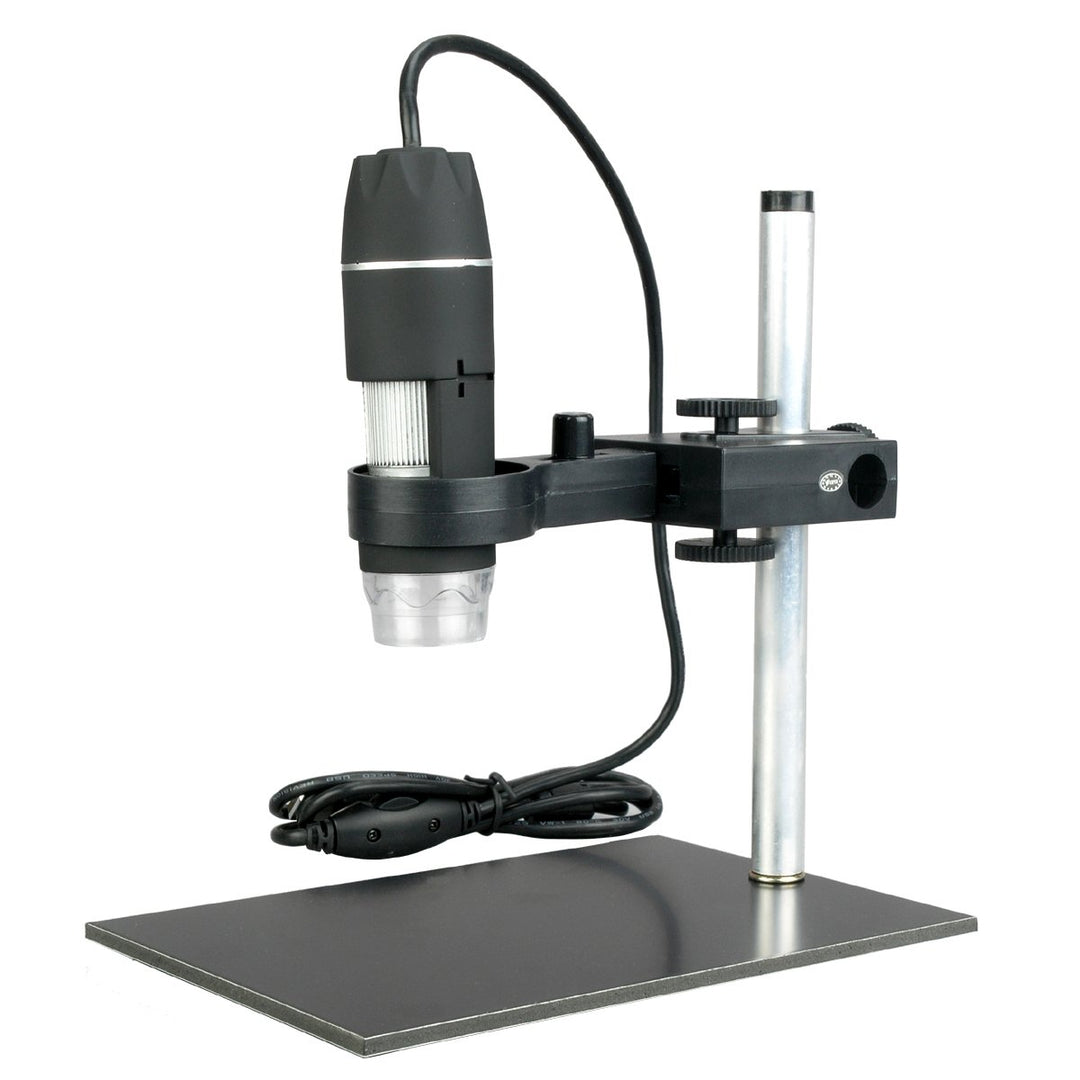 AmScope UTP200X003MP Handheld USB Digitalmikroskop mit LED-Beleuchtung und Ständer, 10X-200X, 0.3MP,