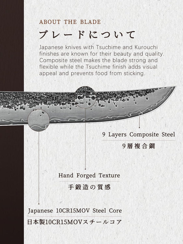HOSHANHO Filetiermesser 18cm, Superscharfes Japanisches Ausbeinmesser aus Kohlenstoffstahl, Professi