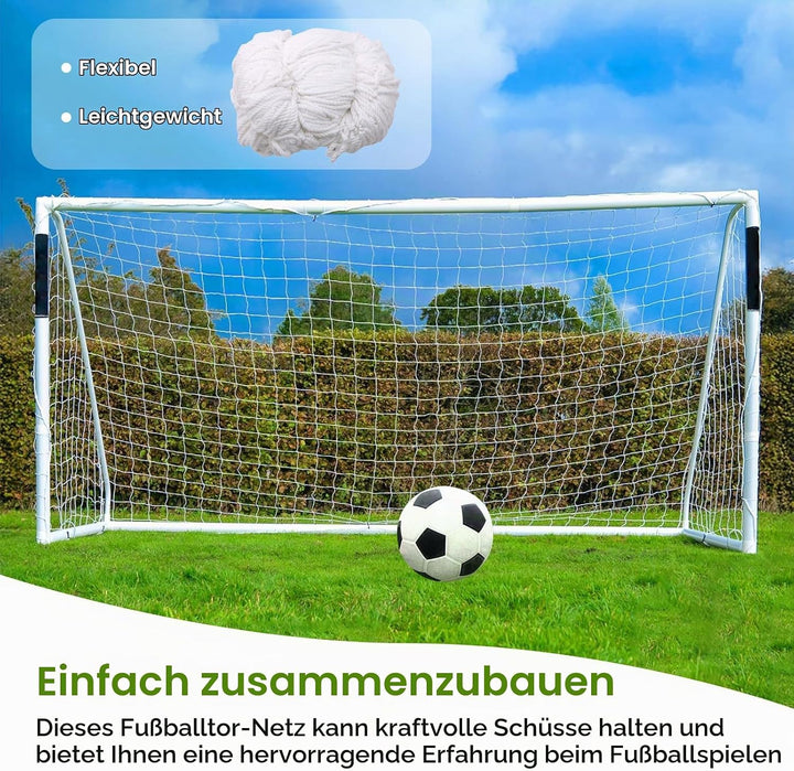 Fussballnetz 3x2 m, Tornetz 3x2m Grösse Fussballtornetz Polypropylenfaser Ersatznetz für Fussballtor
