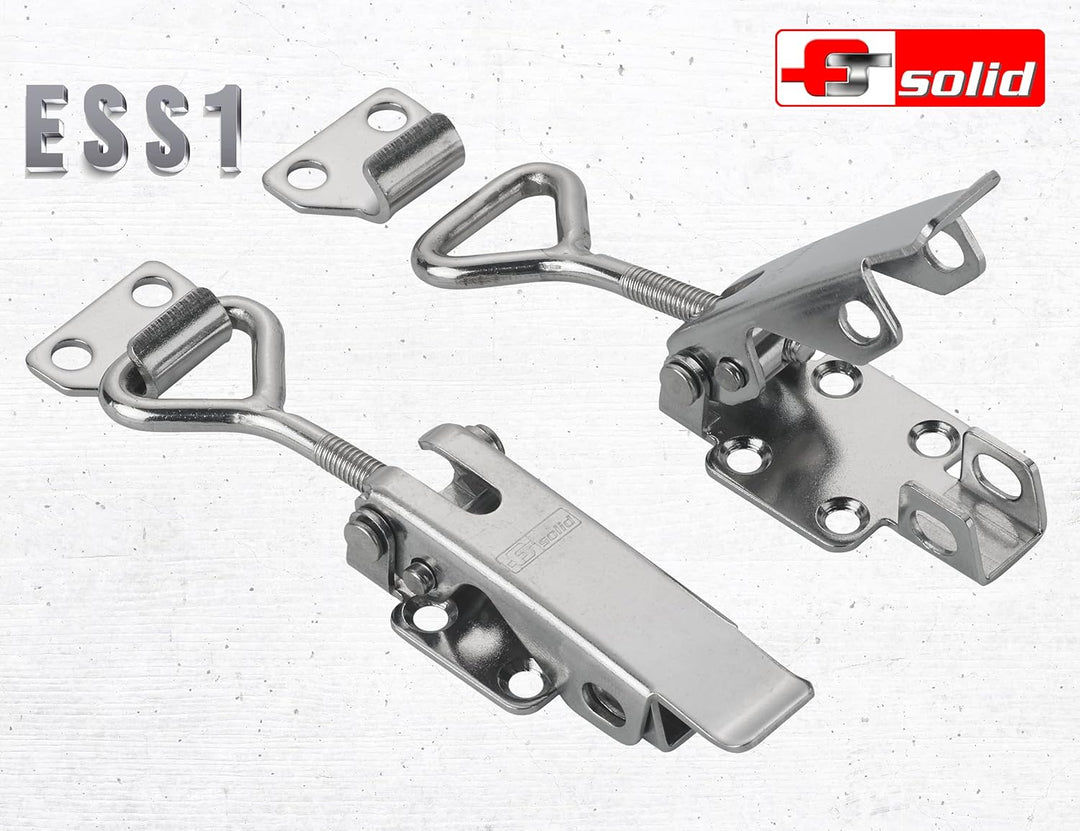 FTsolid [2er Set] einstellbarer Spannverschluss aus Edelstahl ESS1 Kistenverschluss rostfrei verstel