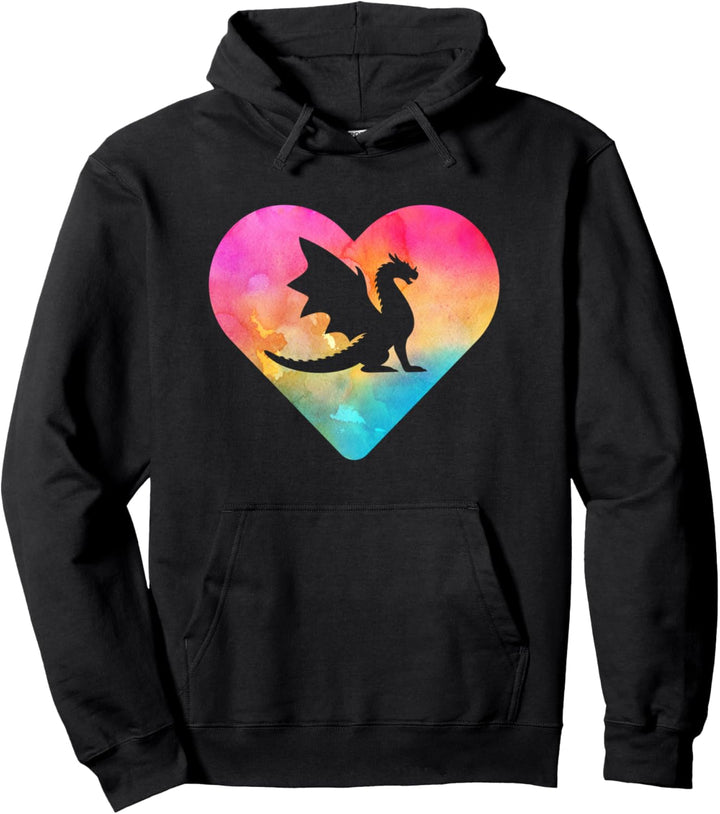 Süsser Drachen-Wasserfarben-Wasserfarben-Drachen für Damen oder Mädchen. Pullover Hoodie
