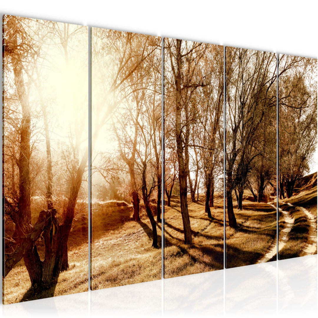Runa Art Bild Wald Landschaft Wandbilder auf Vlies Leinwand 5 Teilig Wanddekoration Schlafzimmer Woh