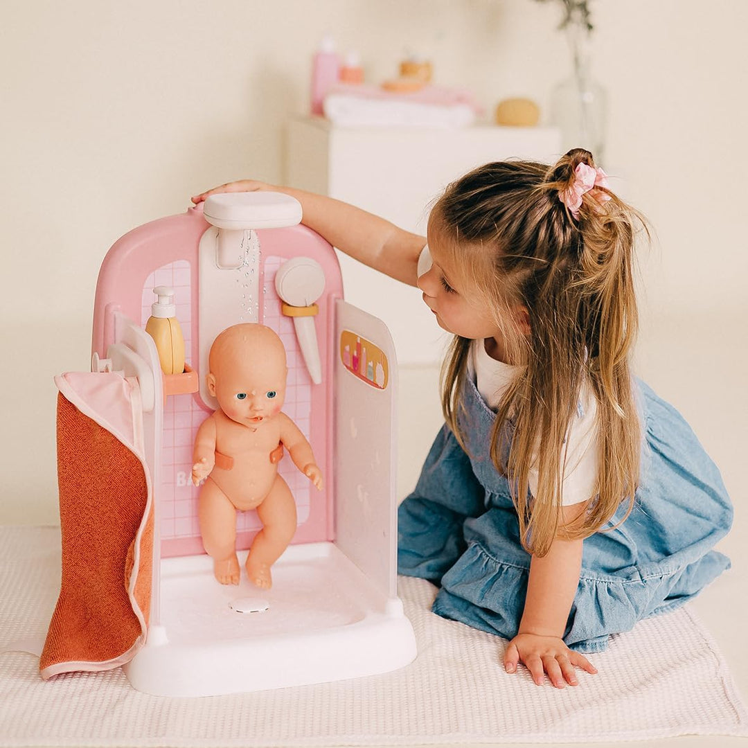 Smoby - Baby Nurse Puppen-Dusche mit funktionalem Duschkopf &amp; Zubehör - Für Puppen bis 42 cm (Puppe