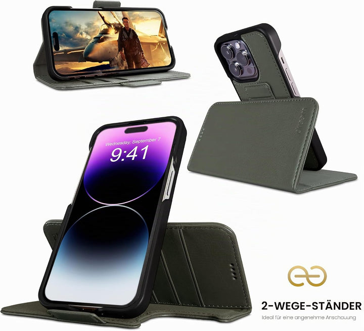Dreem Fibonacci iPhone 14 Pro Max Brieftaschen-Etui / 2-in-1 stossfestes Etui und abnehmbares Folio