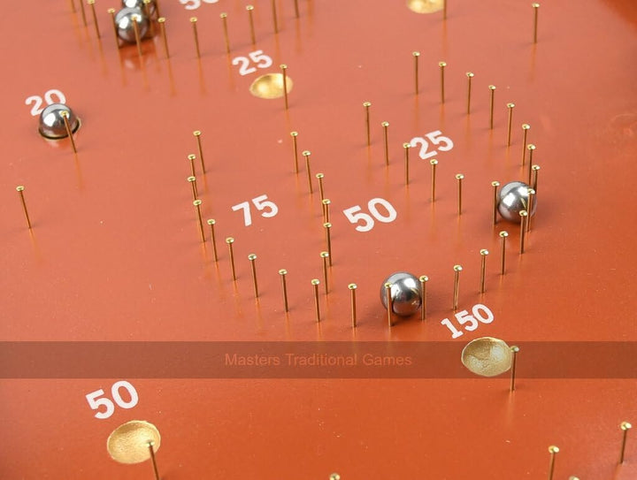 Masters Classic Pin Bagatelle Game - Full Size Premium Quality Wooden Bagatelle with Spring Plunger
